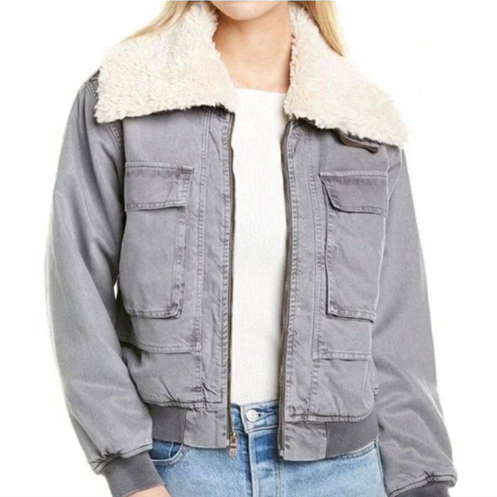 YOUNG FABULOUS & BROKE YFB Earhart Sherpa Collar Jacket Medium Cropped